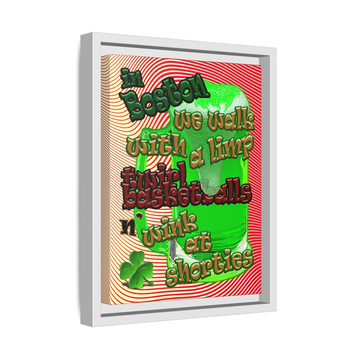 celtics logo - framed canvas art (yellow-orange wave)