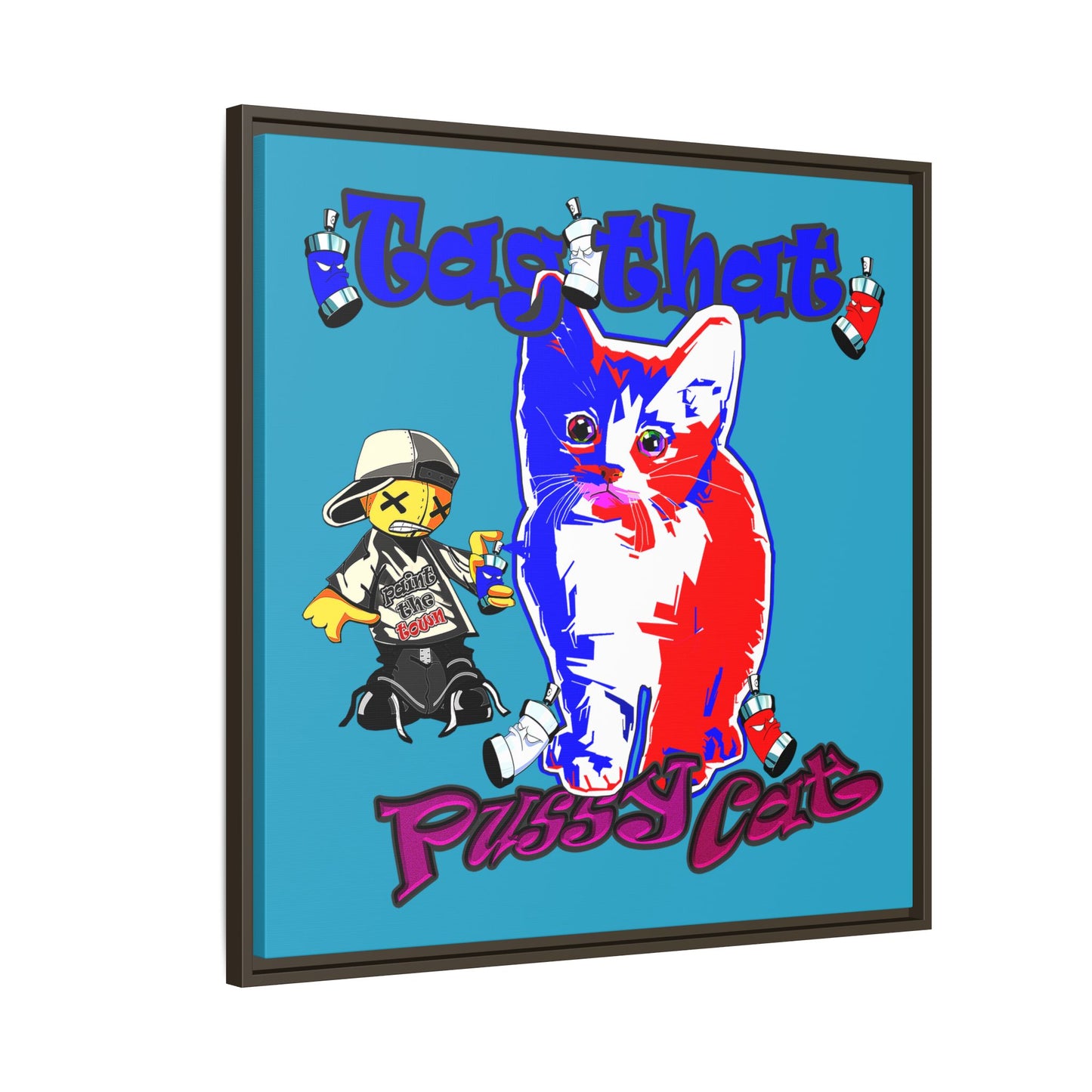tag that - framed canvas art (turquoise)