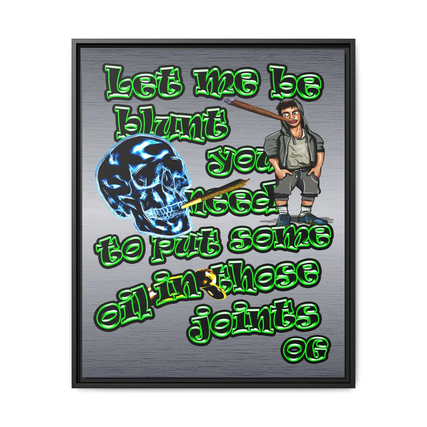 og - framed canvas art (brushed nickel)