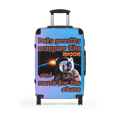 defy conquer reach - Suitcase (light blue-purple wave)