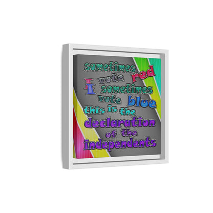 declaration of the independents - framed canvas art (rainbow split)