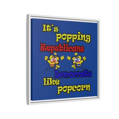 popping like popcorn - framed canvas art (dark blue)