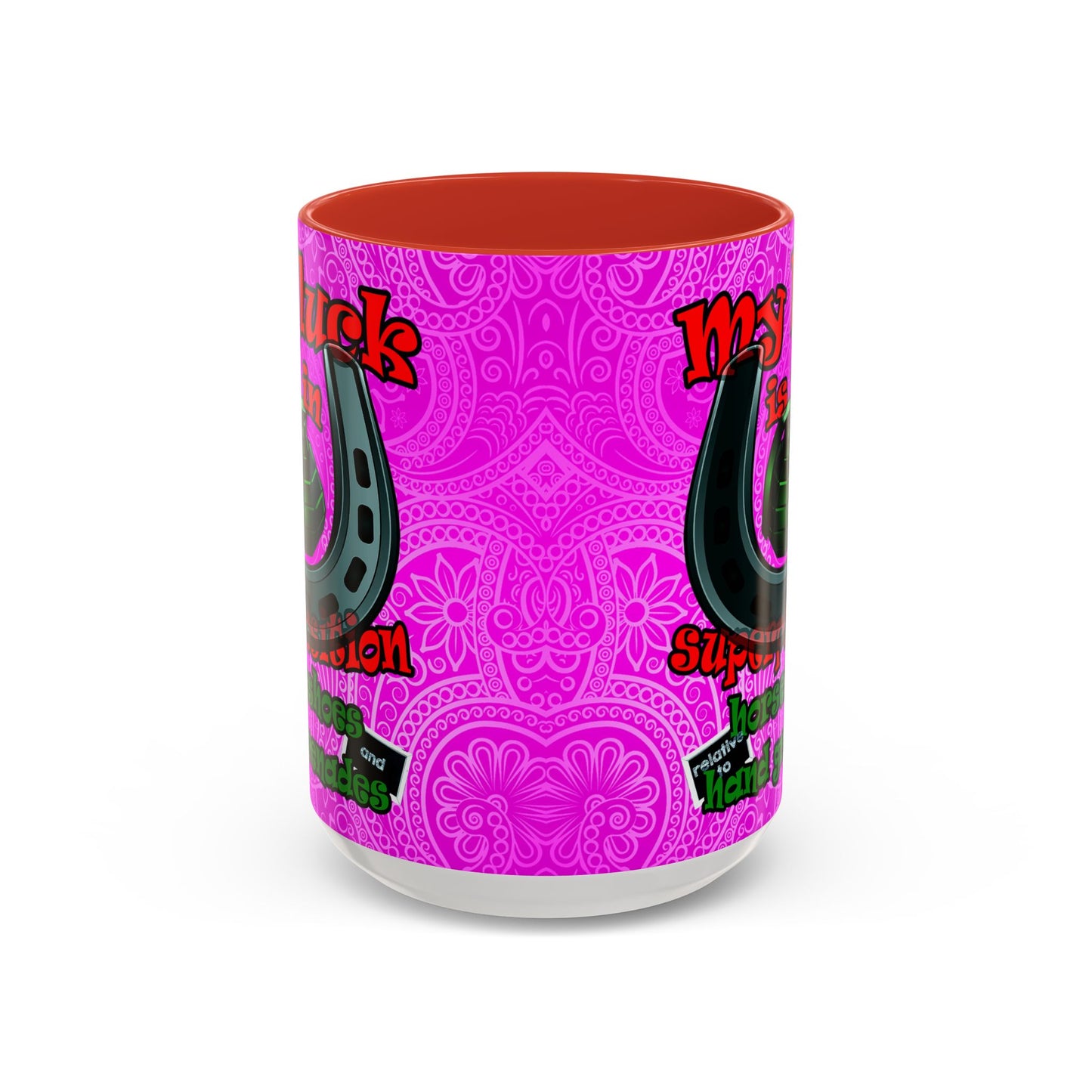 my luck - Accent Mug (pink swirl)
