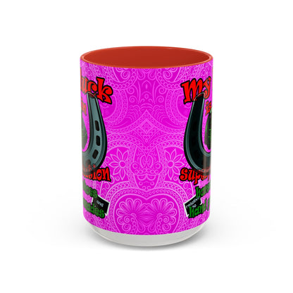 my luck - Accent Mug (pink swirl)