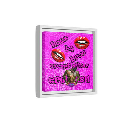 hoes b4 bros - framed canvas art (pink swirl)