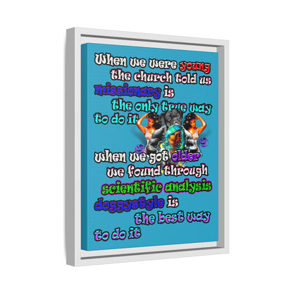 doggystyle - framed canvas art (turquoise)