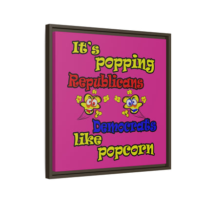 popping like popcorn - framed canvas art (pink)