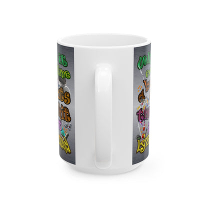 the bum's shit - White Mug (brushed nickel)