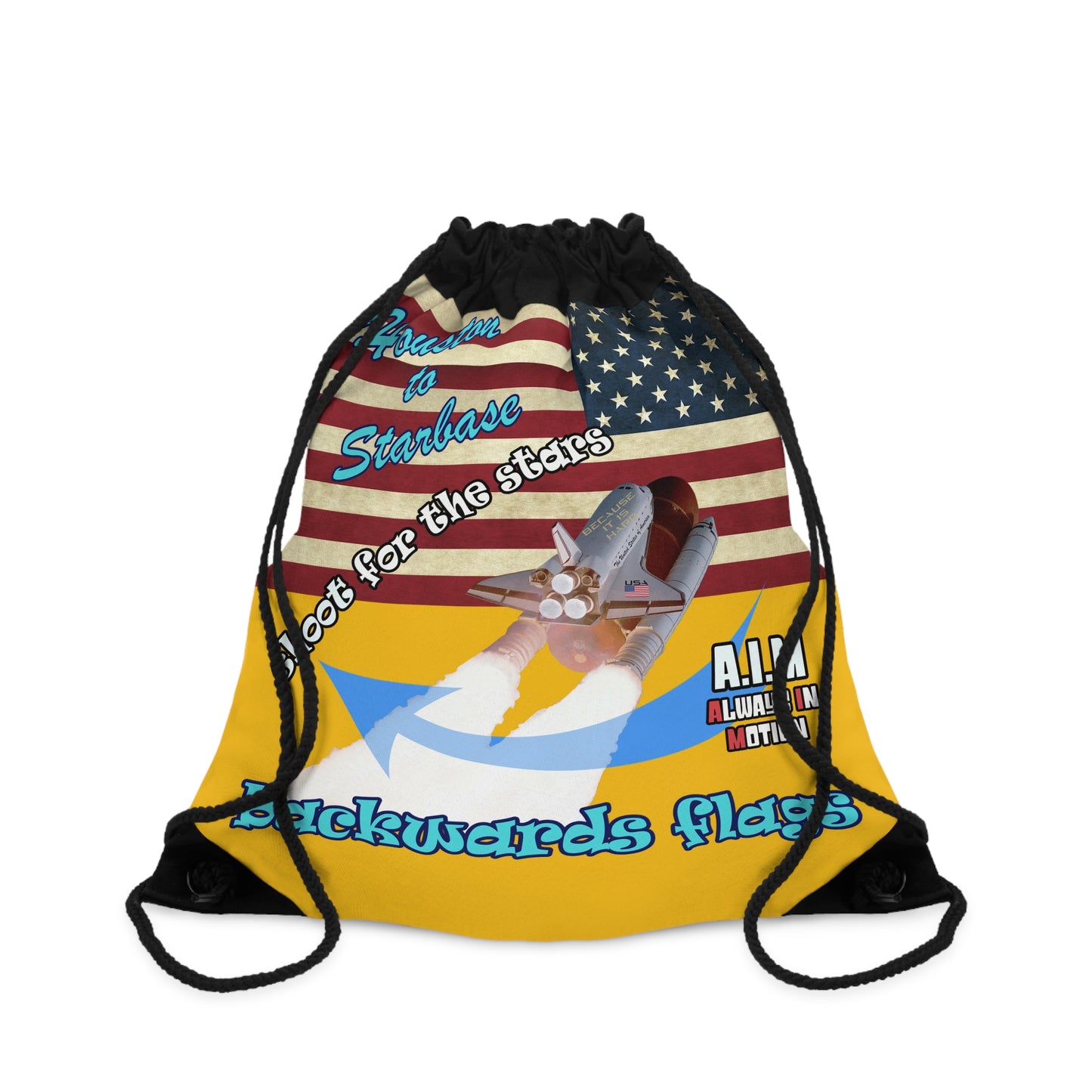 shoot for the stars - Drawstring Bag (yellow)