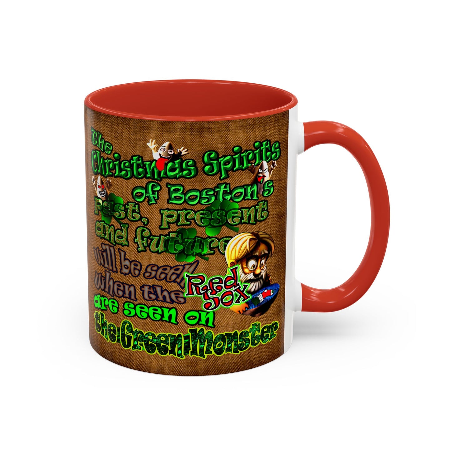 christmas spirits of boston - Accent Mug (brown papyrus)