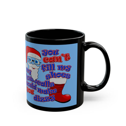 santa's shoes - Black Mug (light blue)
