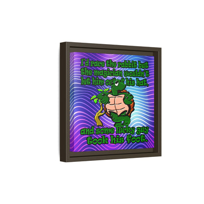 turtle race - framed canvas art (purple wave)