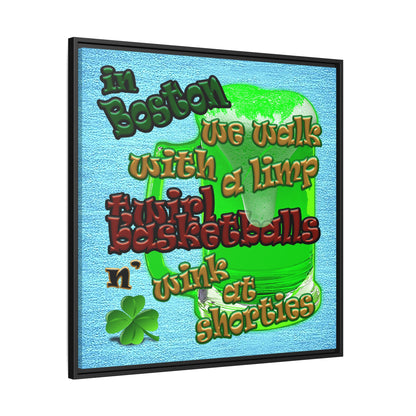 celtics logo - framed canvas art (faded blue)