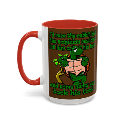 turtle race - Accent Mug (brown)