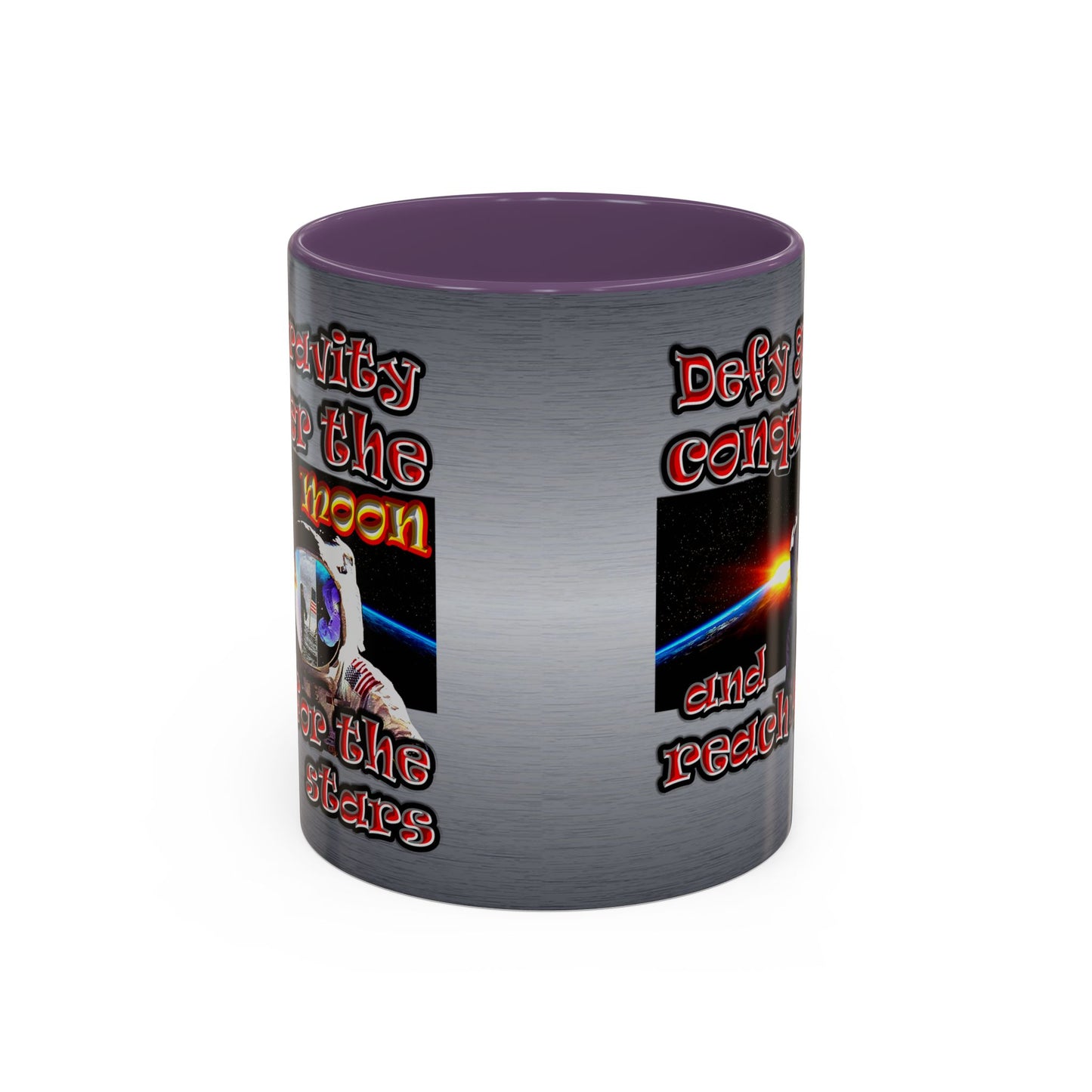 defy conquer reach - Accent Mug (brushed nickel)