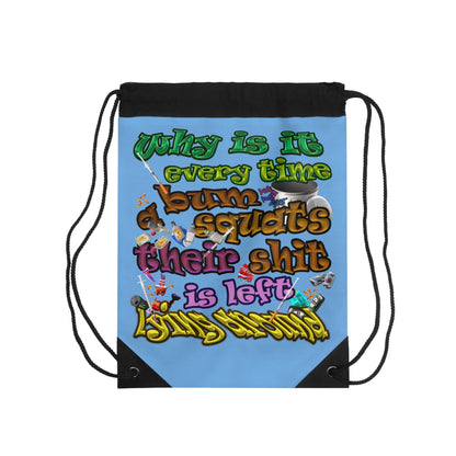the bum's shit - Drawstring Bag (light blue)