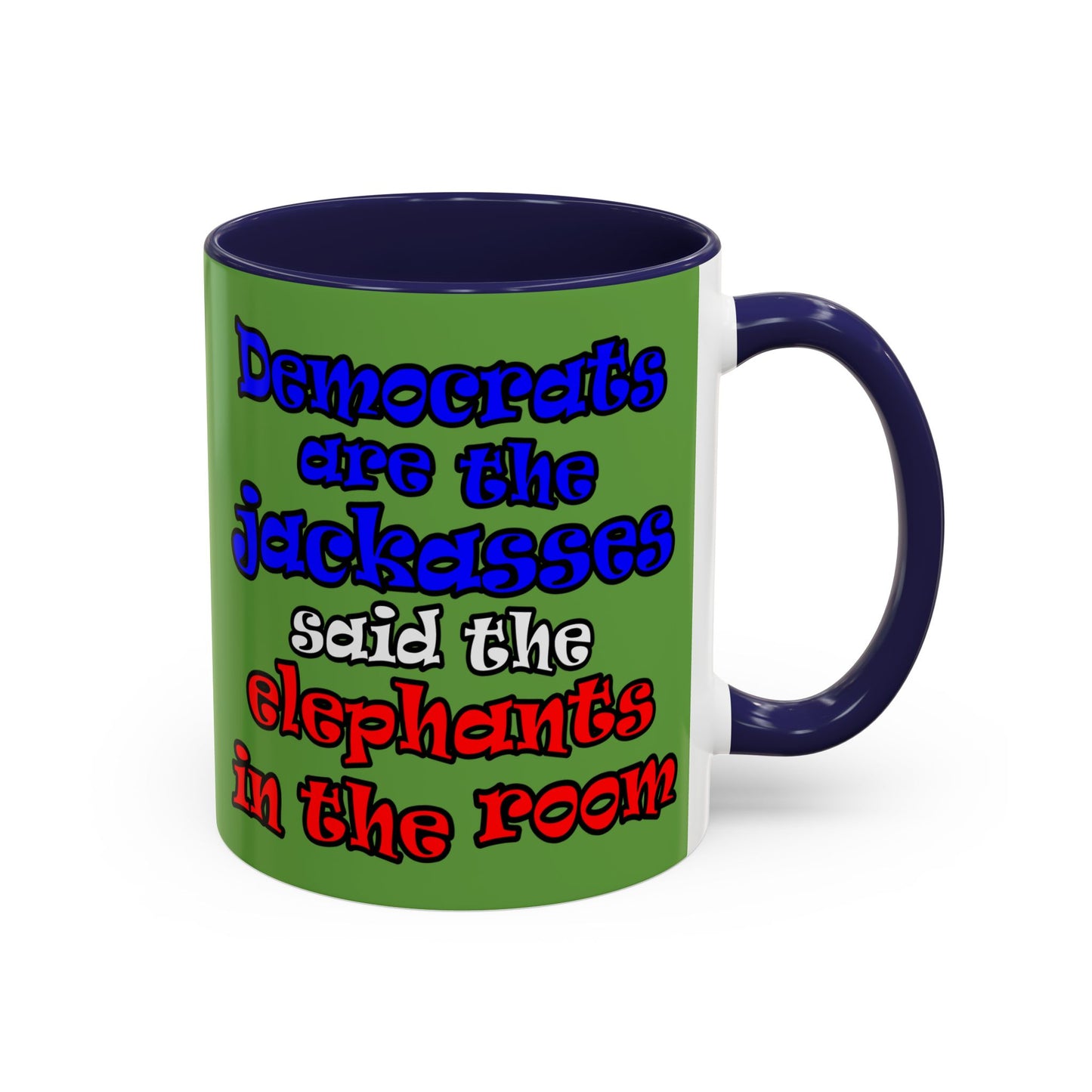donkeys and elephants - Accent Mug (green)