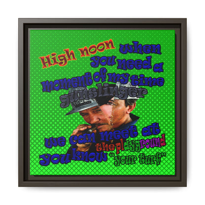 high noon - framed canvas art (logo green)
