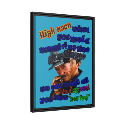 high noon - framed canvas art (turquoise)
