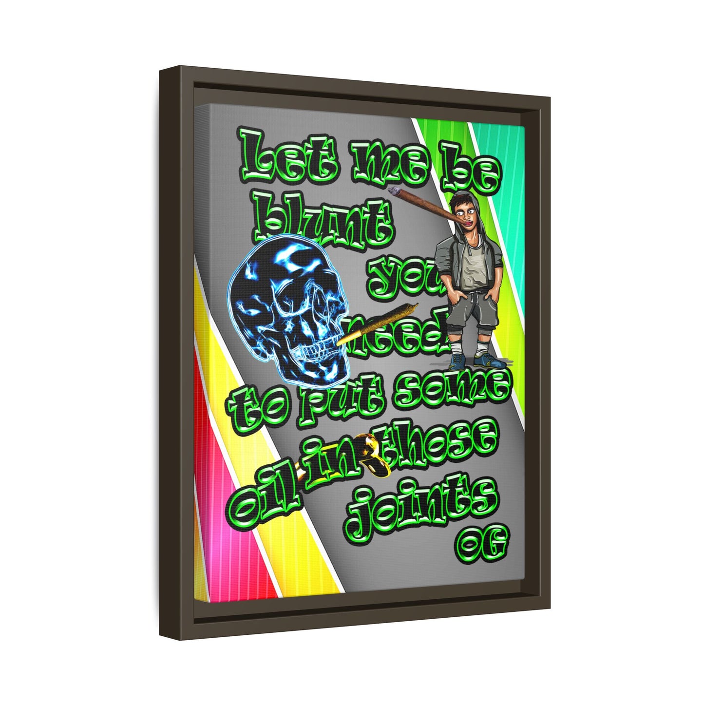 og - framed canvas art (rainbow split)