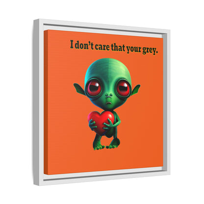 I don't care that your grey - framed canvas art (orange)