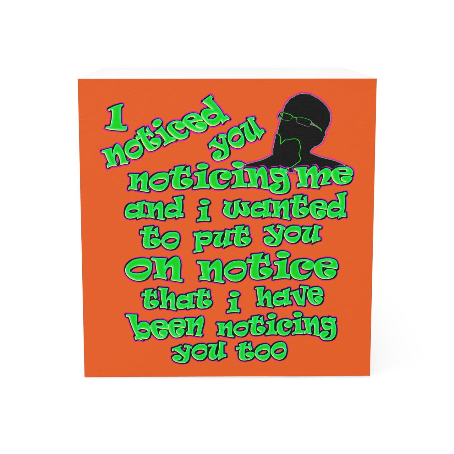 noticed you noticing - note cube (orange)