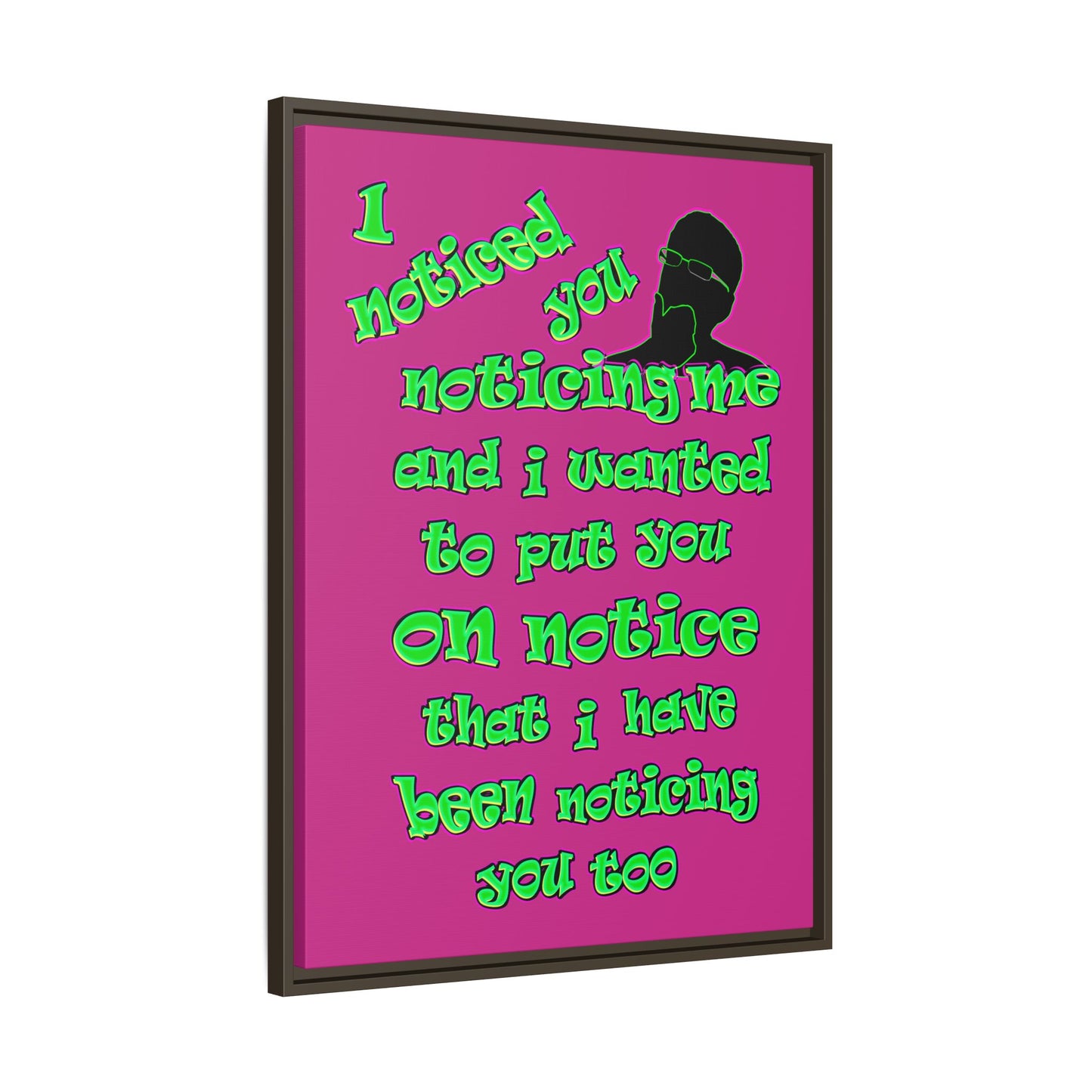 noticed you noticing - framed canvas art (pink)