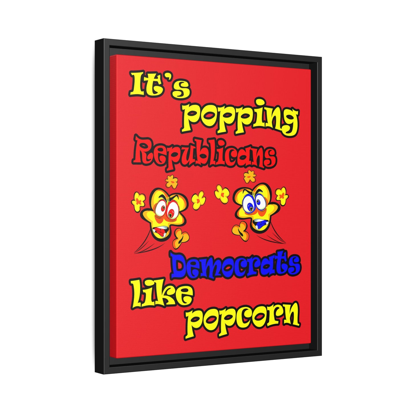 popping like popcorn - framed canvas art (red)