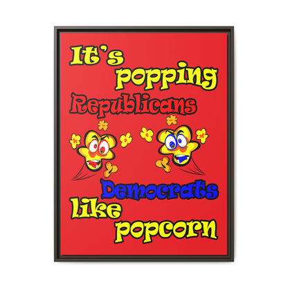 popping like popcorn - framed canvas art (red)