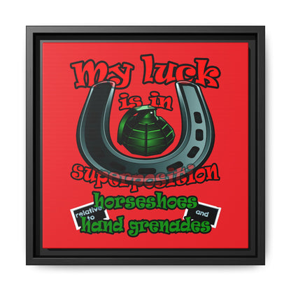 my luck - framed canvas art (red)