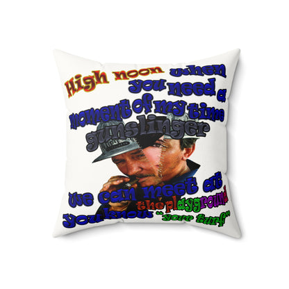 high noon - Faux Suede Square Pillow - (white)
