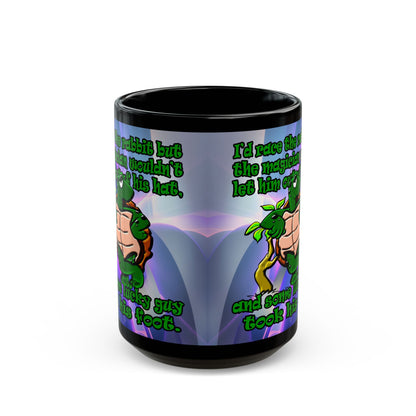 turtle race - Black Mug (grey-pink wave)