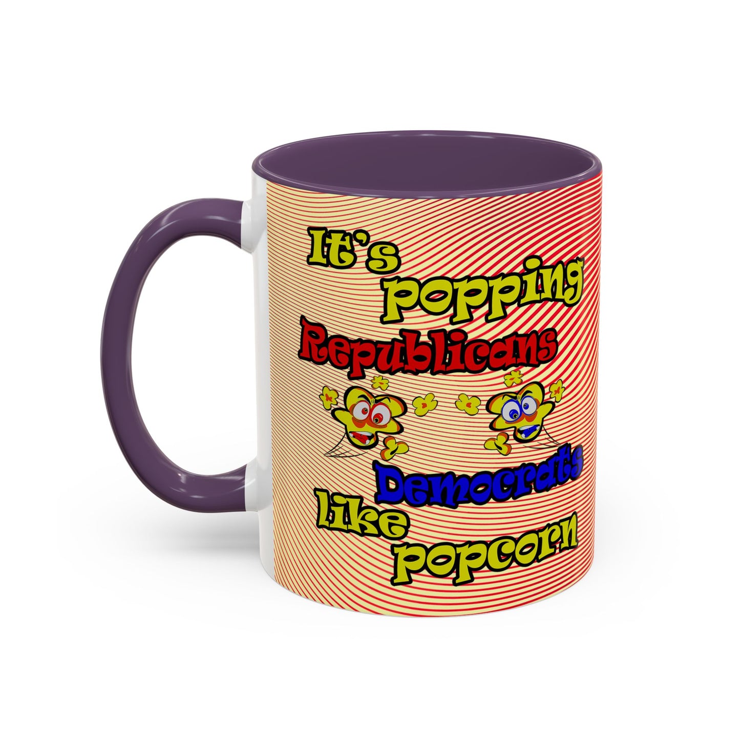 popping like popcorn - Accent Mug (yellow-orange wave)