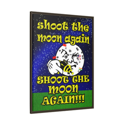 shoot the moon again - framed canvas art ('snoops' background)