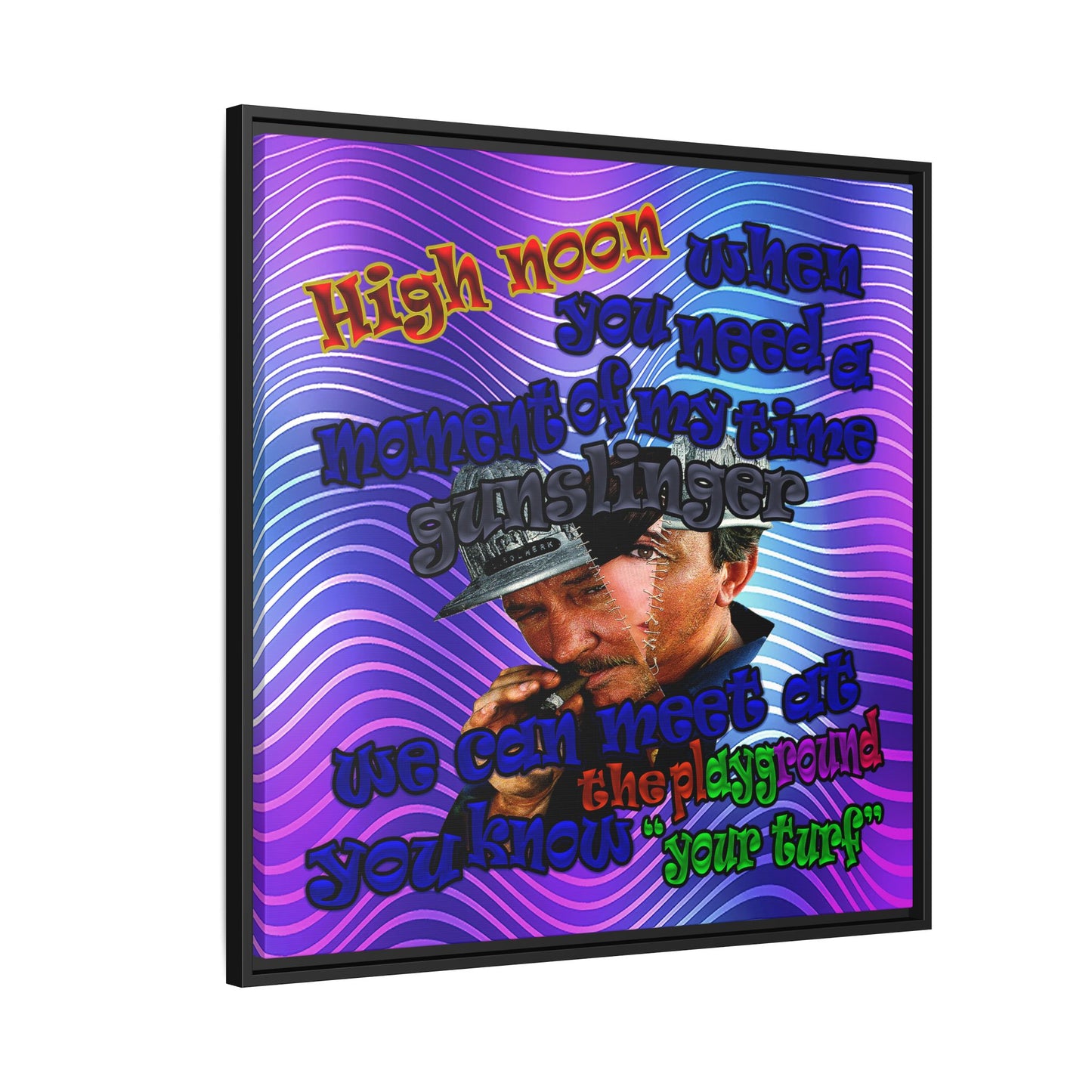 high noon - framed canvas art (purple wave)
