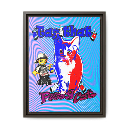 tag that - framed canvas art (light blue-purple wave)