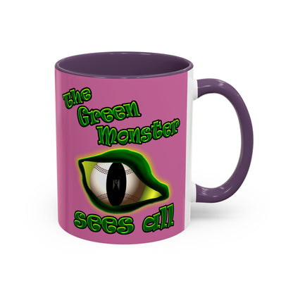 green monster - Accent Mug (light pink)