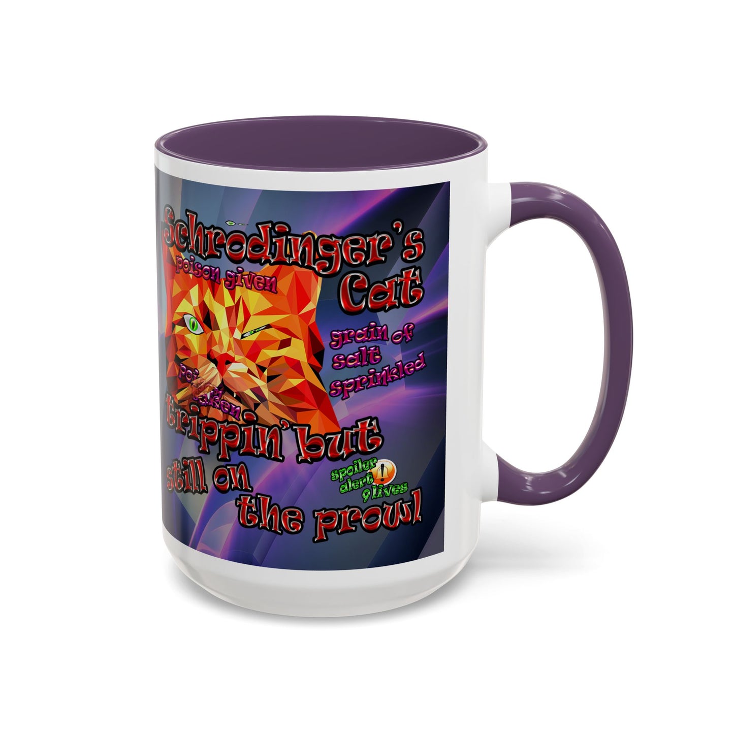 schrodinger's cat - Accent Mug (grey-pink wave)