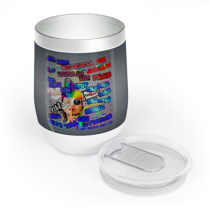 drop the beat - Chill Wine Tumbler  (grey-light grey)