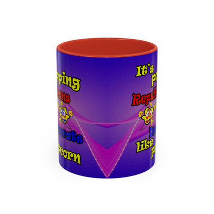 popping like popcorn - Accent Mug (purple-pink wave)