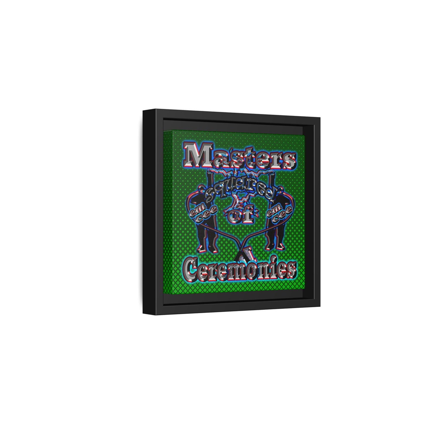 em cee squared - framed canvas art (logo green)