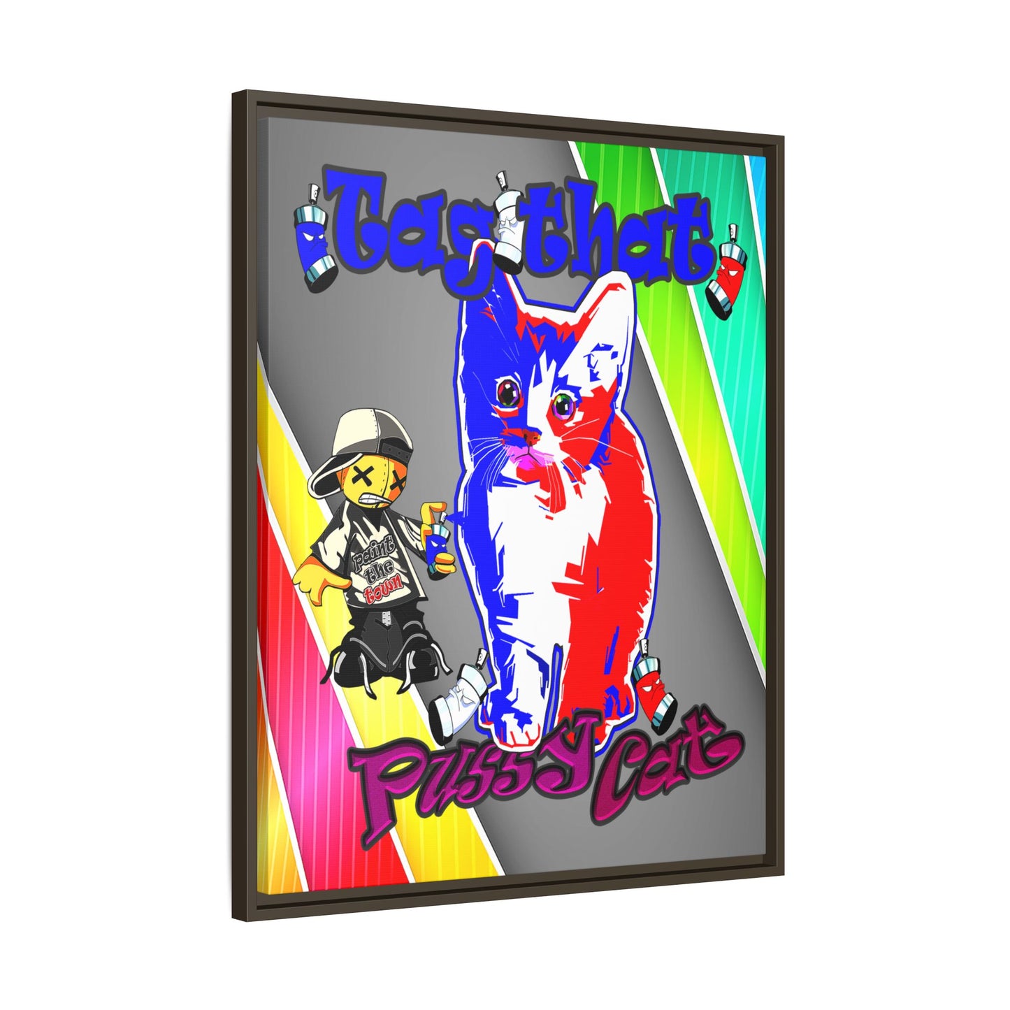 tag that - framed canvas art (rainbow split)