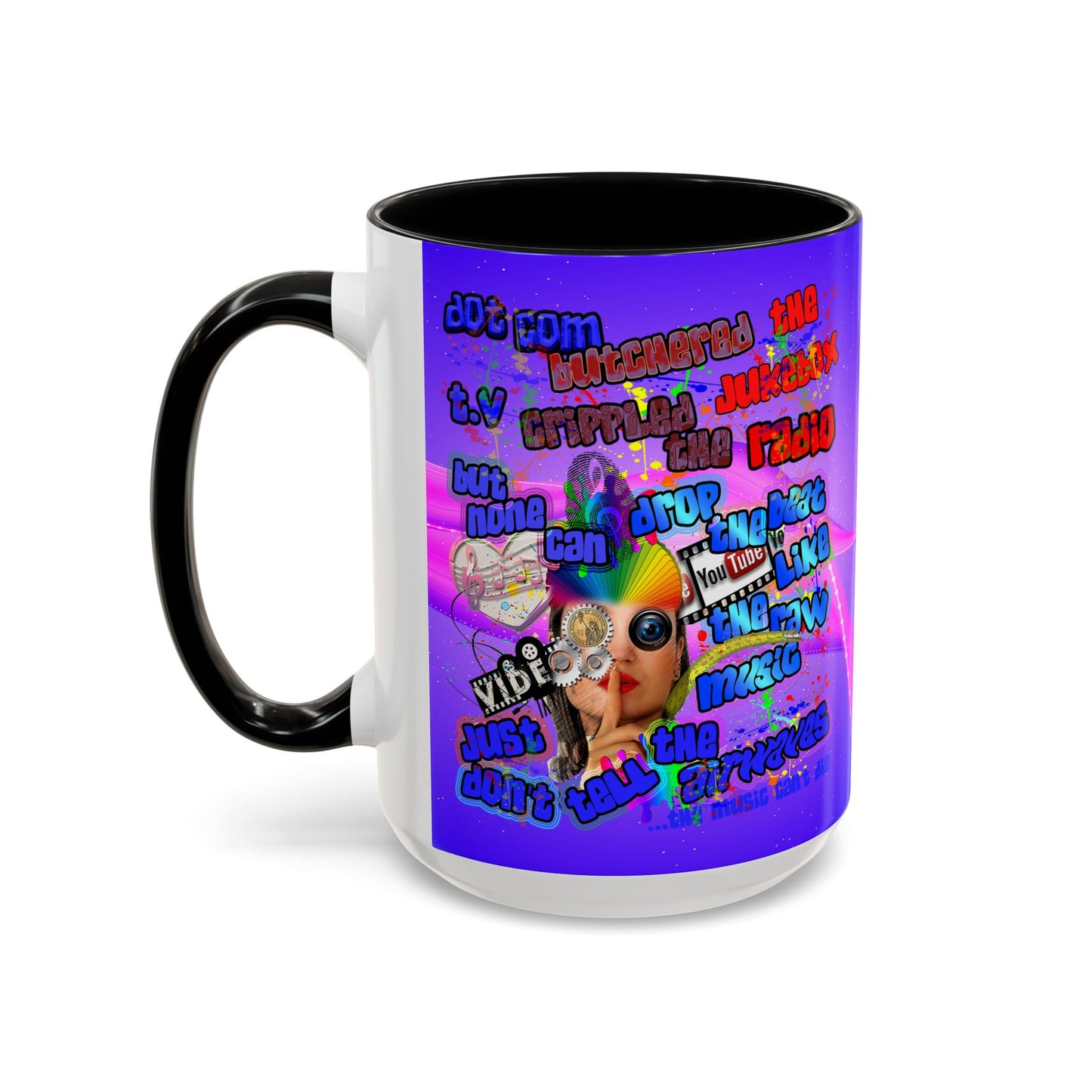 drop the beat - Accent Mug (purple-pink wave)
