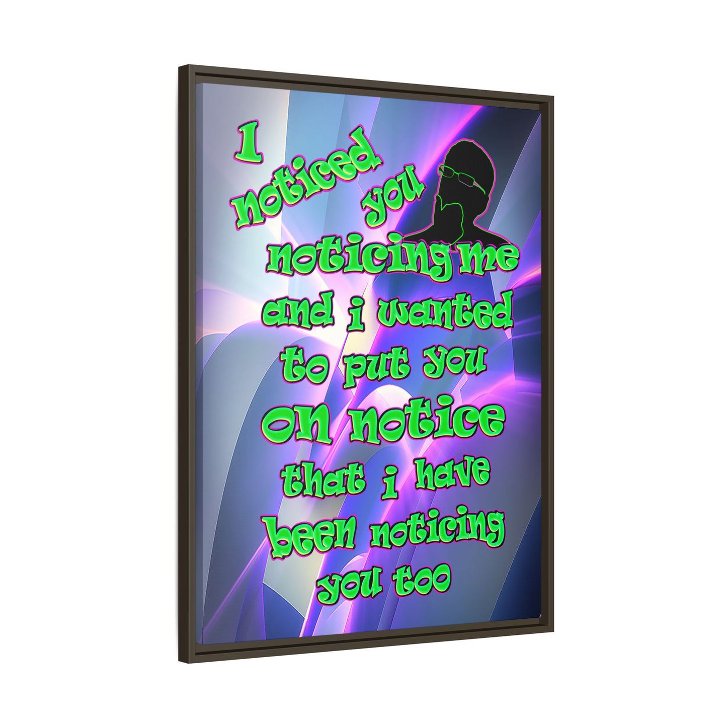 noticed you noticing - framed canvas art (grey-pink wave)