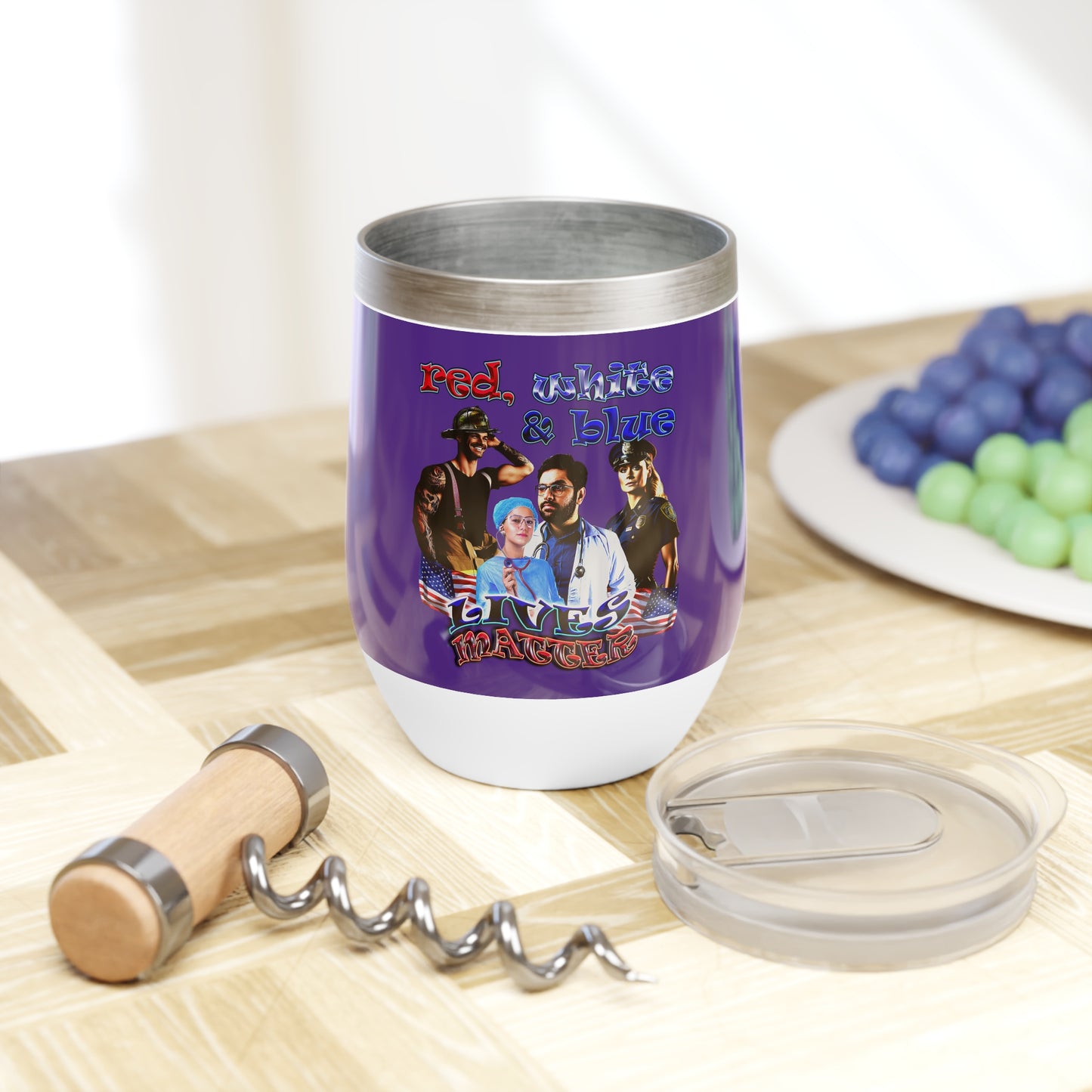 rw&b lives matter - Chill Wine Tumbler (purple)