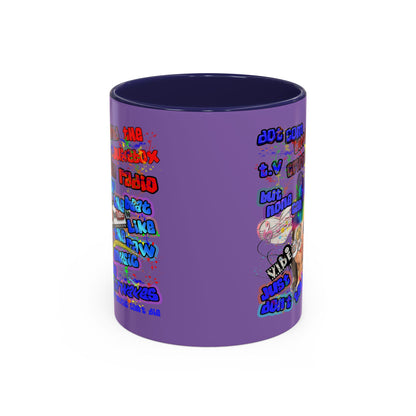 drop the beat - Accent Mug (light purple)
