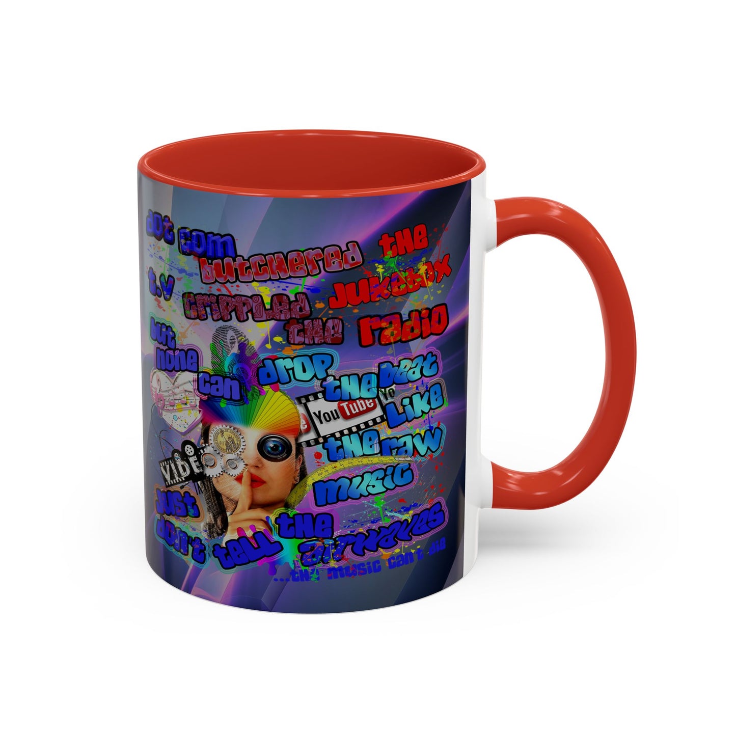 drop the beat - Accent Mug (grey-pink wave)