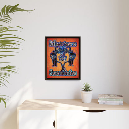 em cee squared - framed canvas art (burnt orange)