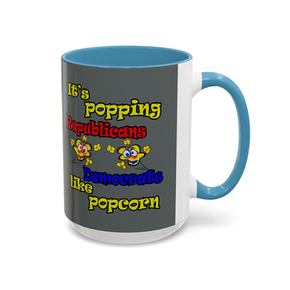 popping like popcorn - Accent Mug (dark grey)