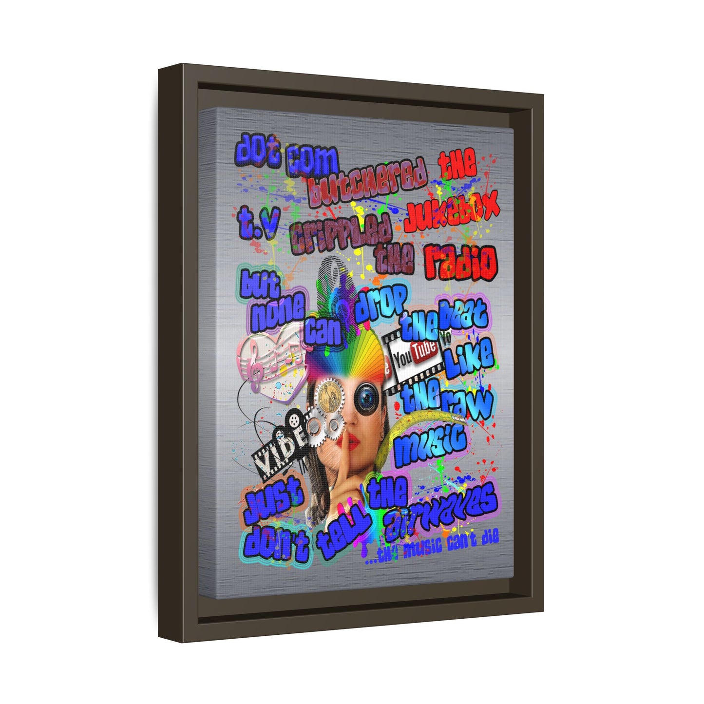 drop the beat - framed canvas art (brushed nickel)